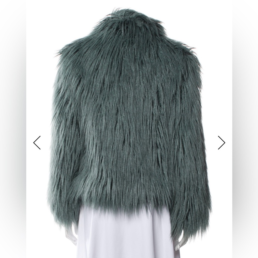 Donna Salyers Fabulous Dark Green Faux Fur Jacket - size M - Picture 8 of 8